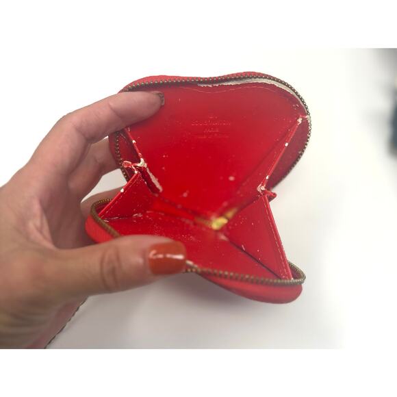 Louis Vuitton Vernis Coeur Heart Coin Purse Orange Sunset Monogram Vernis Patent - Picture 9 of 9
